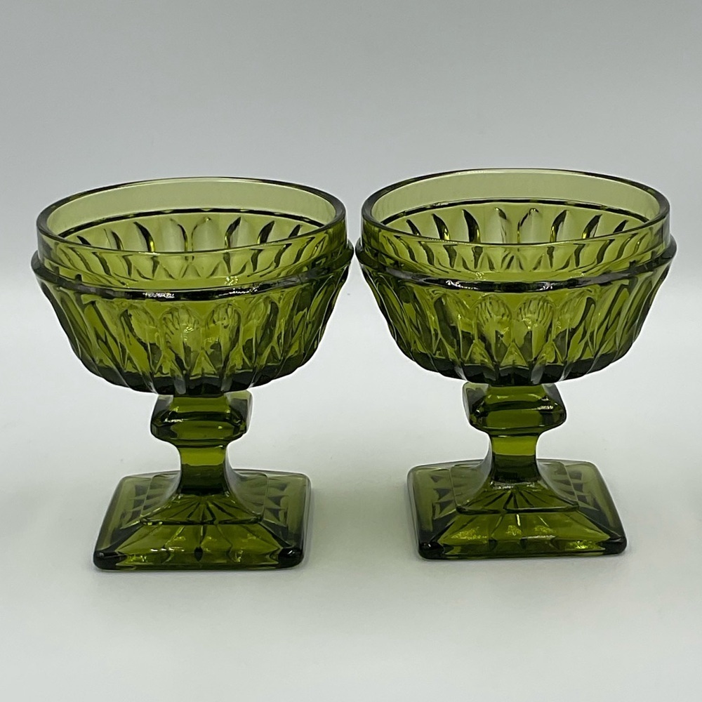 Vintage Indiana Glass Company 4oz “Mount Vernon" Champagne Coupes Set of 2